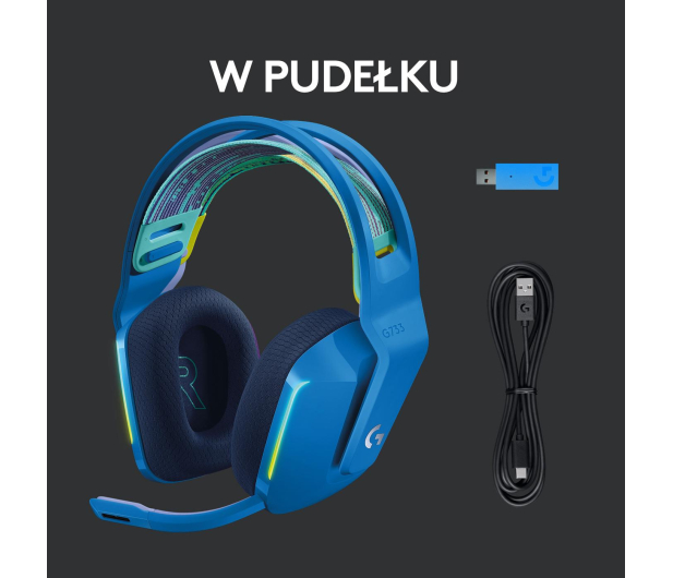 LOGITECH SG733 LIGHTSPEED Wireless RGB Headset BLUE Niebieski - 594939 - zdjęcie 11